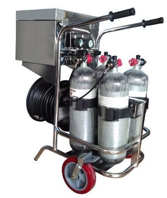 شراء جهاز التنفس المثبت على عربة الأنابيب الطويلة SCBA 6.8L مع عربة عجلات متحركة online manufacture